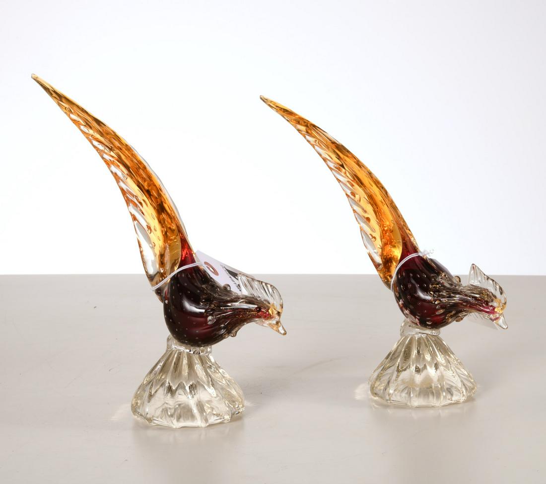 Pair Murano glass birds (1 of 6)