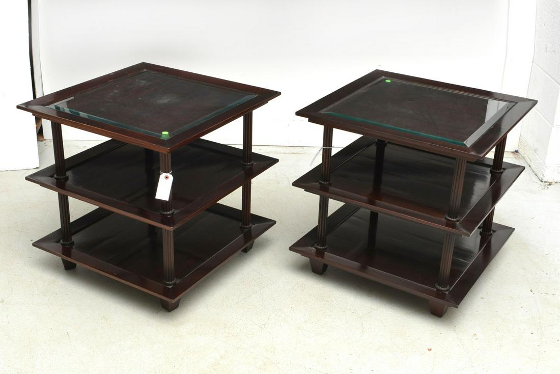 Barbara Barry for Baker, pair tiered side tables (1 of 7)