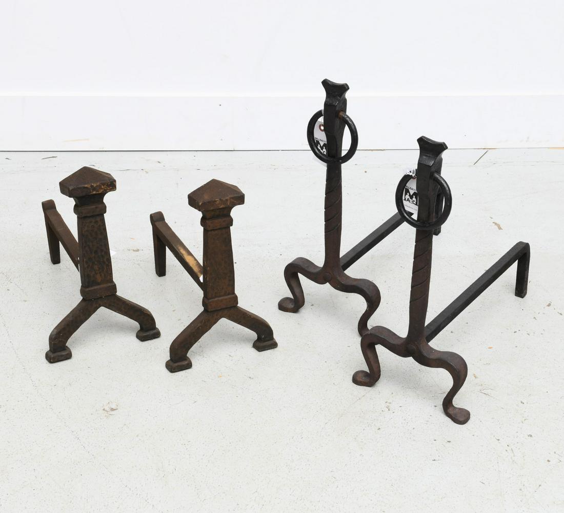 (2) Pairs andirons incl. Samuel Yellin (attrib.) (1 of 6)