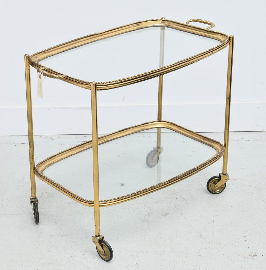Italian Modern brass and glass serving cart (1 of 6)