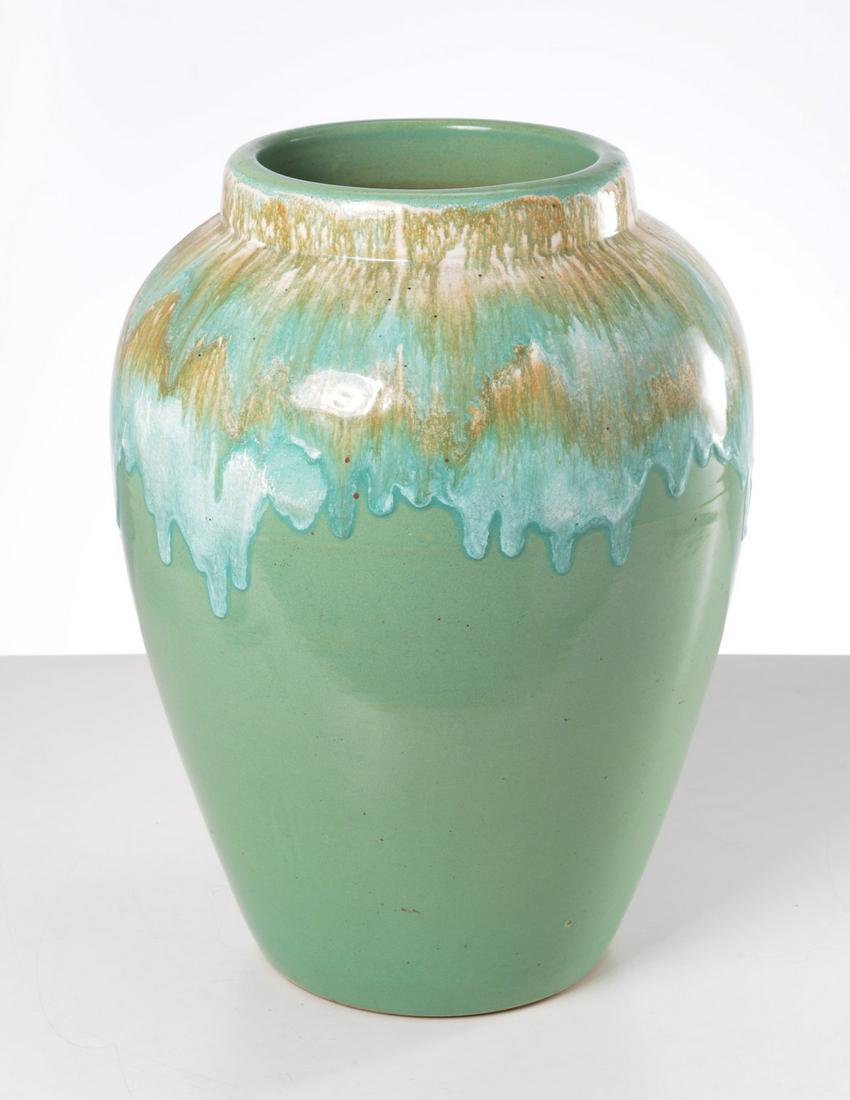 R.R.P. Co. large drip glazed earthenware vase (1 of 4)