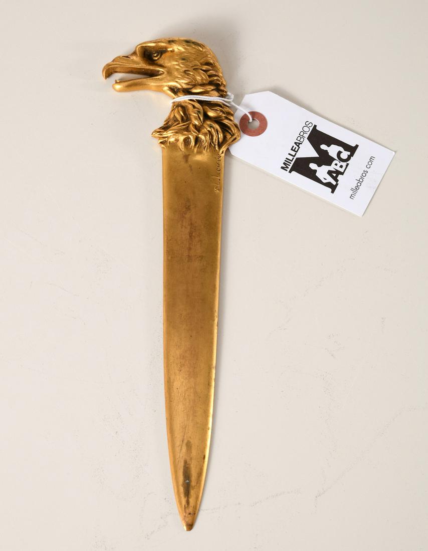 L. Levee bronze eagle head letter opener (1 of 4)