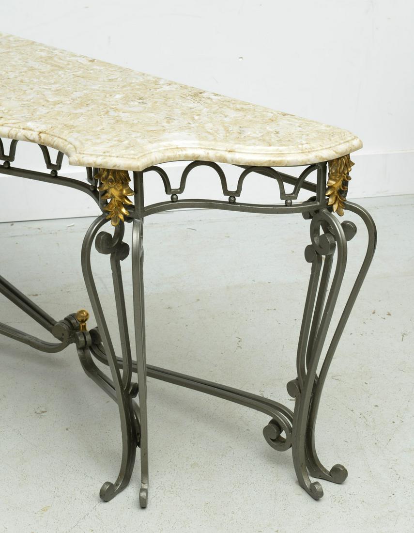 Louis XV style steel and brass console (1 of 6)