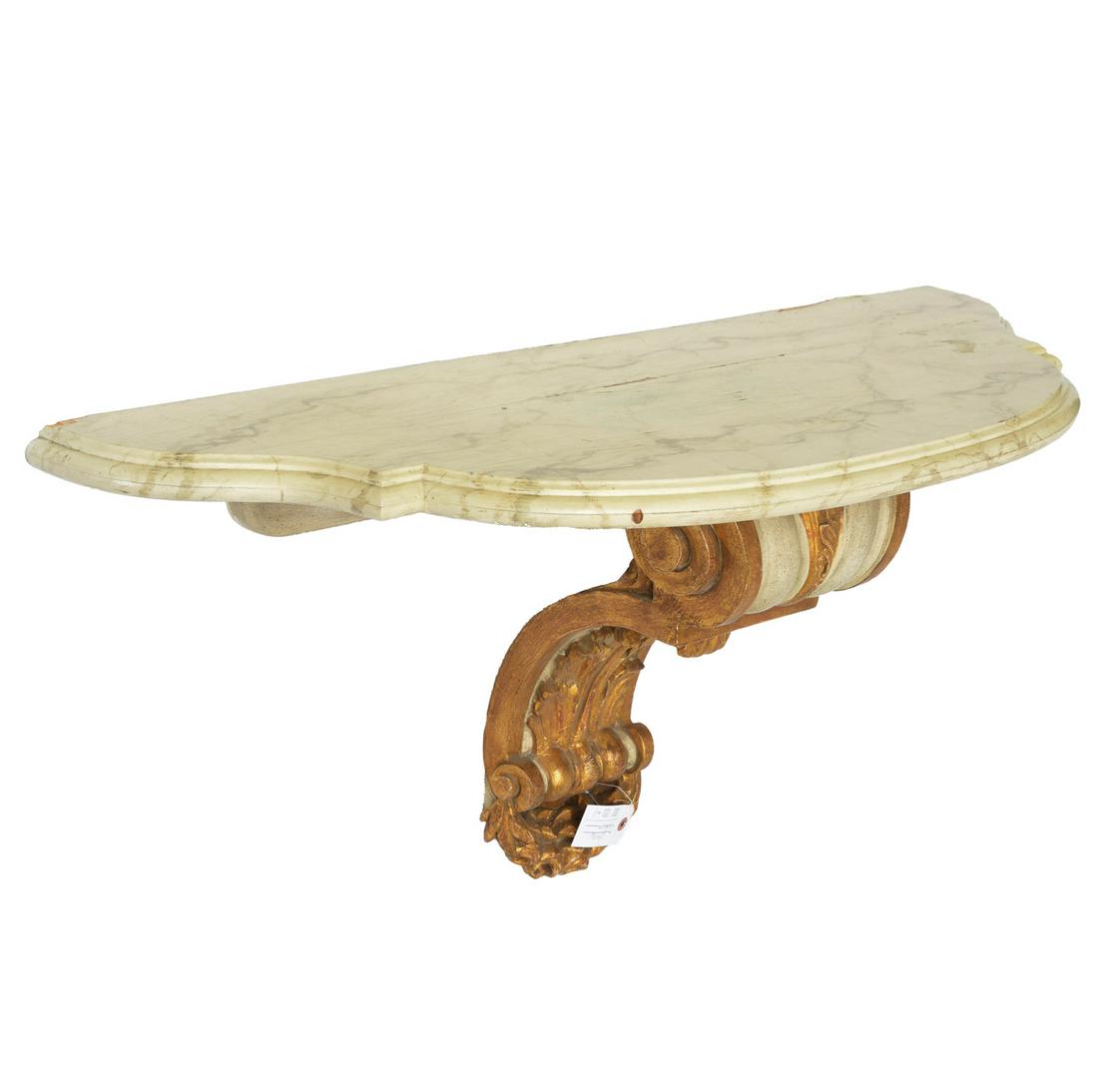 Neoclassic faux painted, gilt bracket console (1 of 6)
