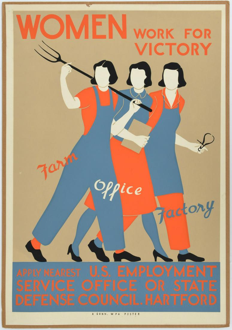 WPA Poster, Women Work for Victory (1 of 6)