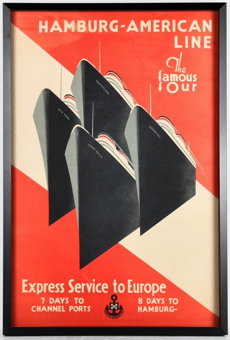 Hugo Koeke, Hamburg-American Line steamship poster (1 of 10)