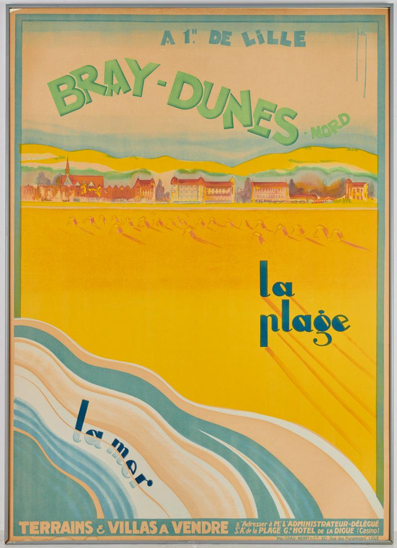 Vintage Grau Bray-Dunes French travel poster (1 of 7)