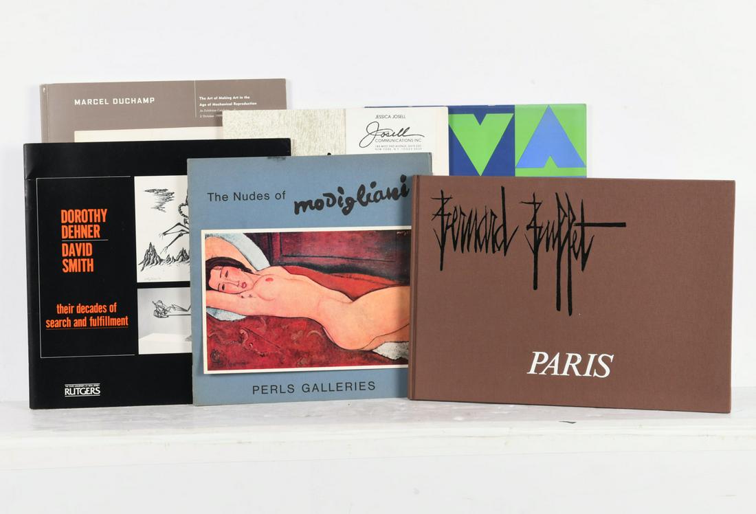 (6) Artist exhibition catalogs: (6) Artist exhibition catalogs, Includes: 1) Dorothy Dehner, David Smith: Their Decades of Search and Fulfillment, Jane Voorhees Zimmerli Art Museum, 1984; 2) Catalog Raisonne of the Prints of Takal,