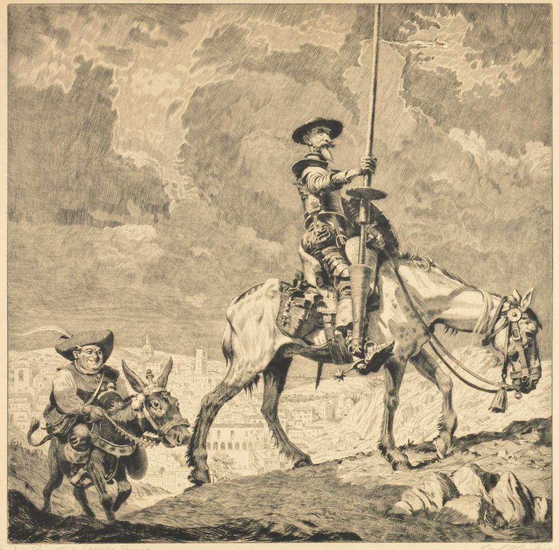Carl Hachez, Don Quixote etching (1 of 8)