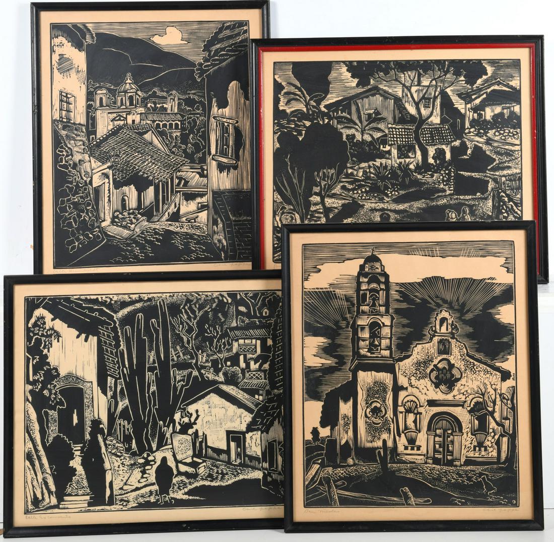 Carl Pappe, group (4) woodcuts (1 of 11)