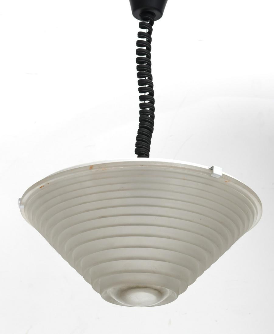 Angelo Mangiarotti for Artimede pendant fixture: Angelo Mangiarotti for Artimede pendant fixture, 20th c., manufacturer's label to interior, 25"h x 15"dia.