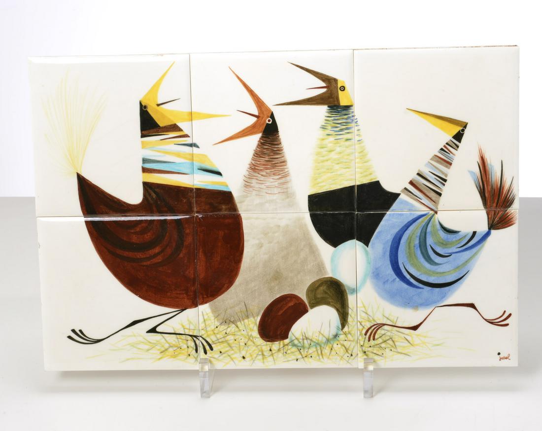 Leonard Jossel, modernist glazed ceramic tile art (1 of 9)