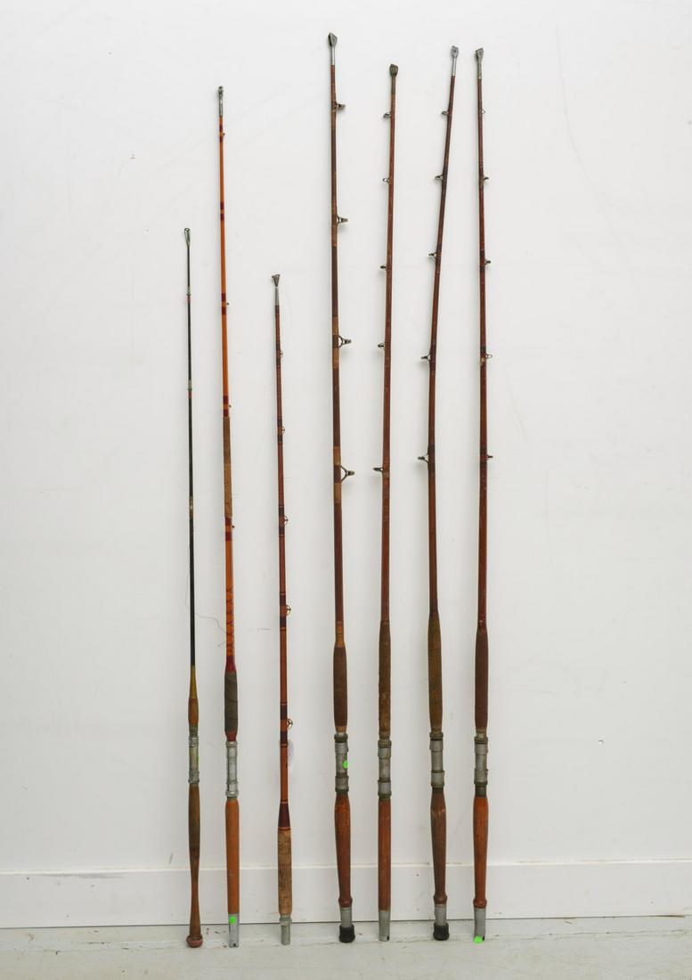 (7) Vintage saltwater bamboo fishing rods Sep 27, 2019 Millea Bros Ltd in NJ
