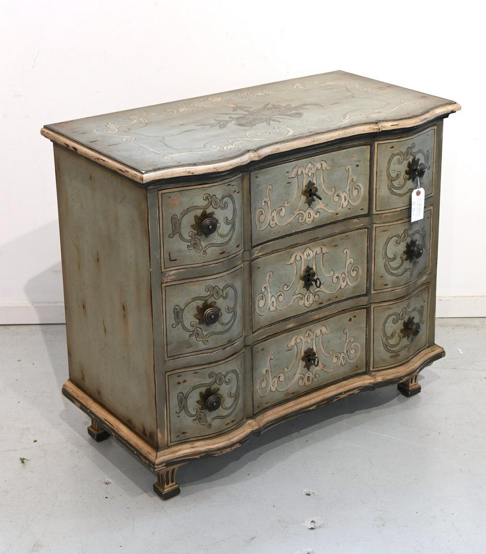 Italian Baroque style paint decorated commode (1 of 6)