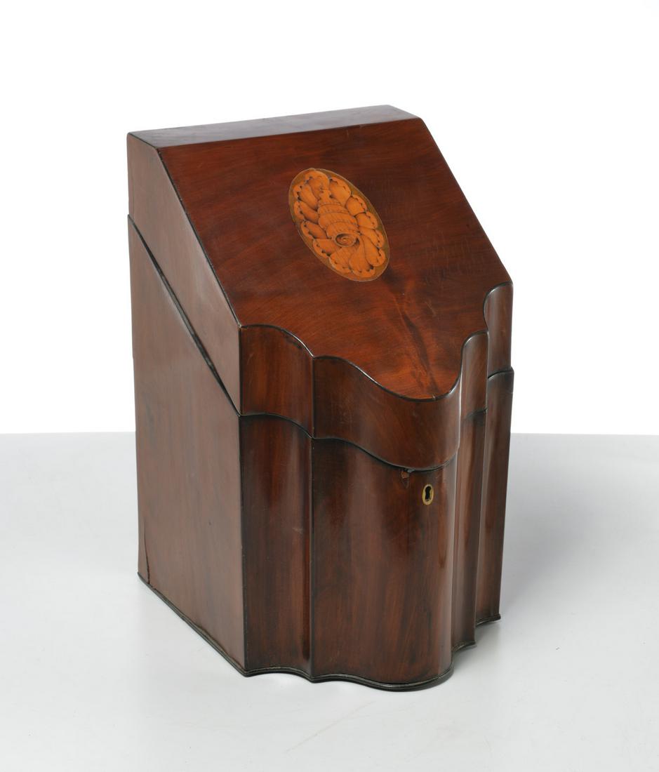 George III inlaid mahogany knife box (1 of 8)