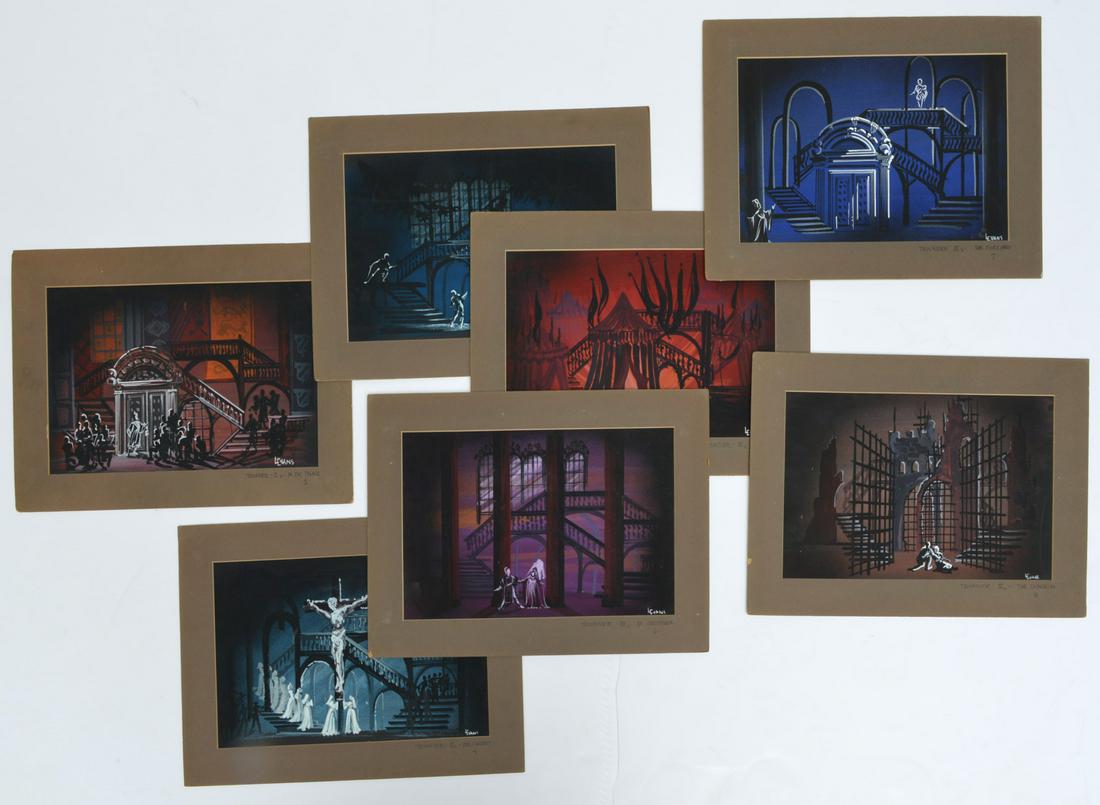 Lloyd Evans, (7) set designs for "Il Trovatore" (1 of 11)