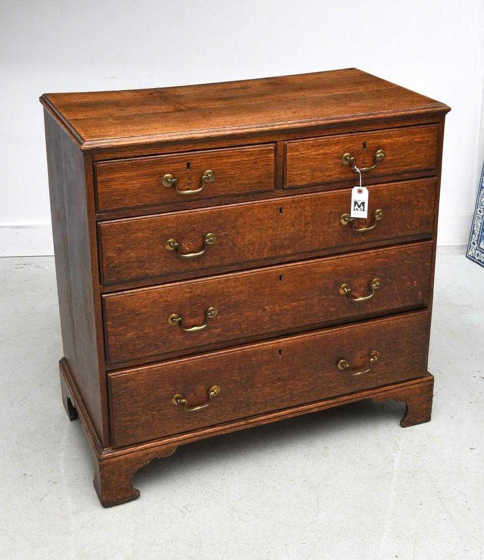 Chippendale oak chest of drawers (1 of 5)