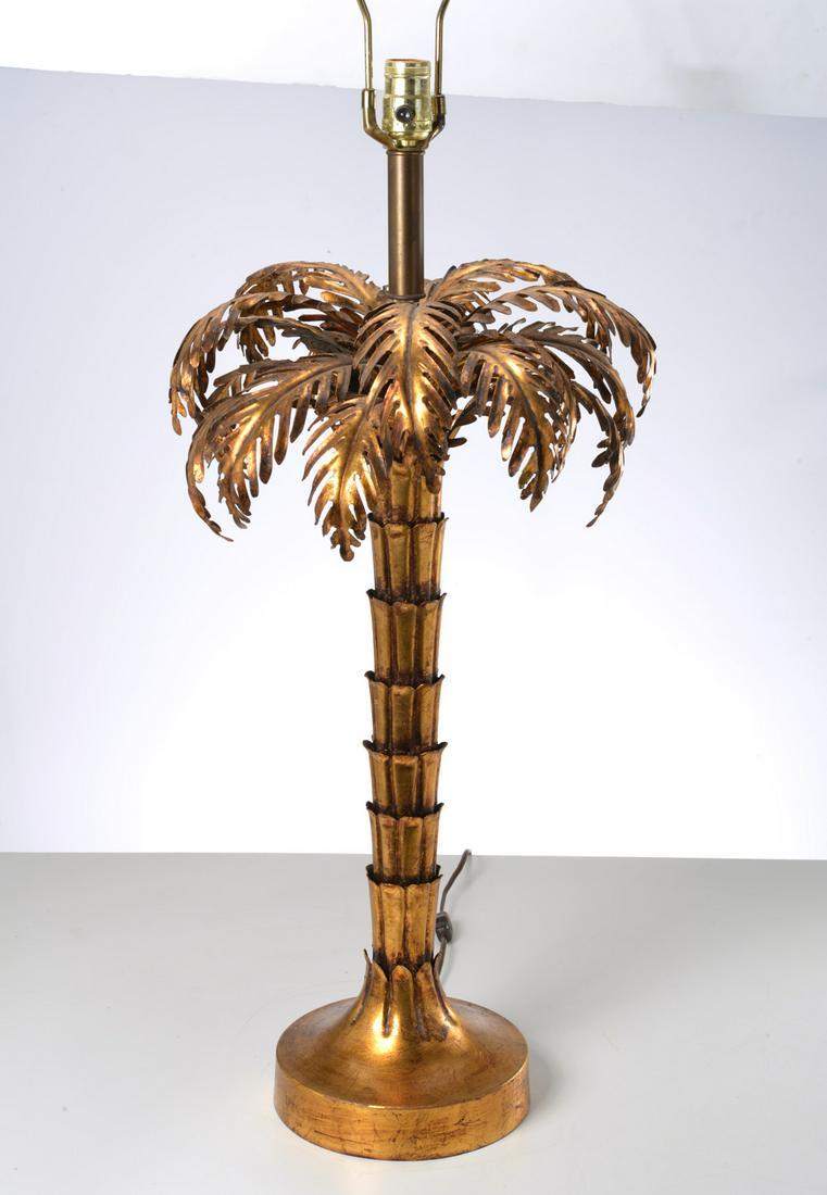 Hans Kogl style gilt metal palm tree lamp (1 of 8)
