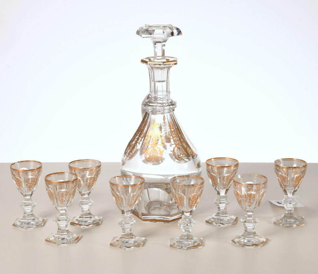 Baccarat gilt crystal liquor set (1 of 7)