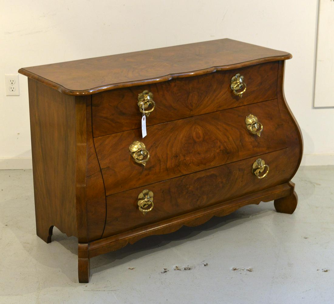 Baker walnut bombe chest of drawers (1 of 6)