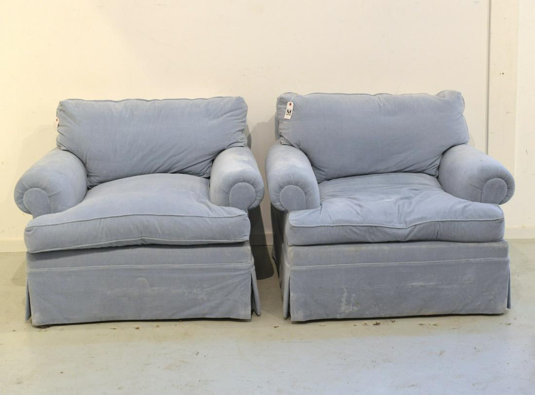 Pair oversized decorator club chairs (1 of 6)