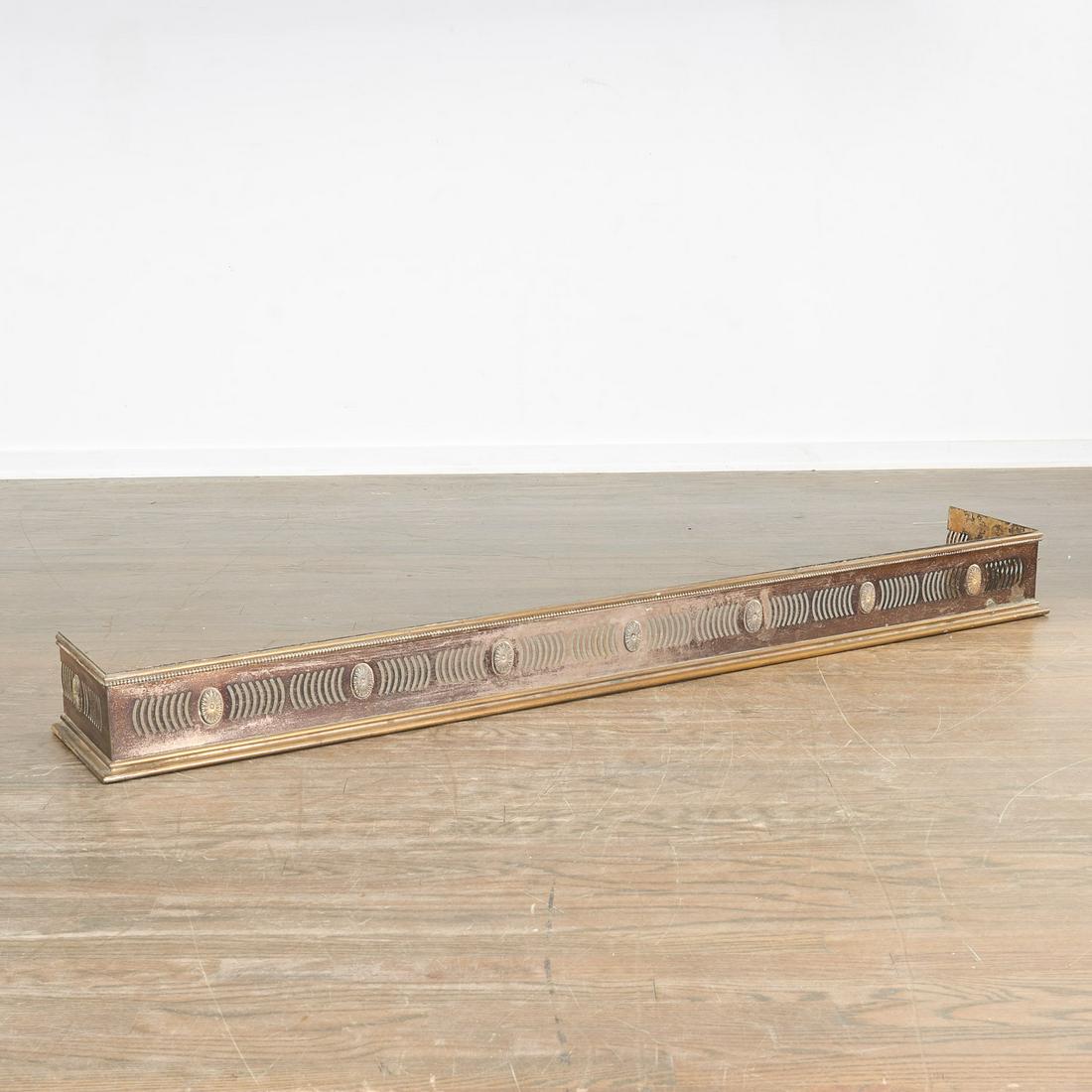 Large Regency style silvered brass fire fender (1 of 6)