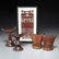 (3) African wood headrests w/ carved figural comb