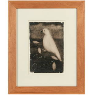 Joe Andoe, oil on paper, 1998: Joe Andoe, oil on paper, 1998, Joe Andoe (American, b. 1955), Untitled, signed lower left, float-framed under glass, 9"h x 6"w (sheet), 18"h x 15"w (frame) Provenance: The Collection of Alvaro Martine