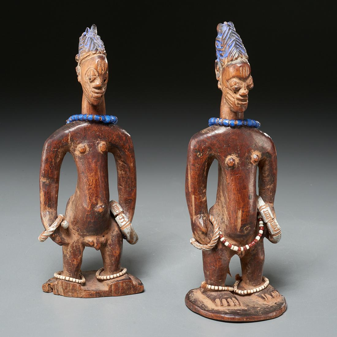 Yoruba Peoples, twin ere ibeji figures, ex-museum (1 of 7)