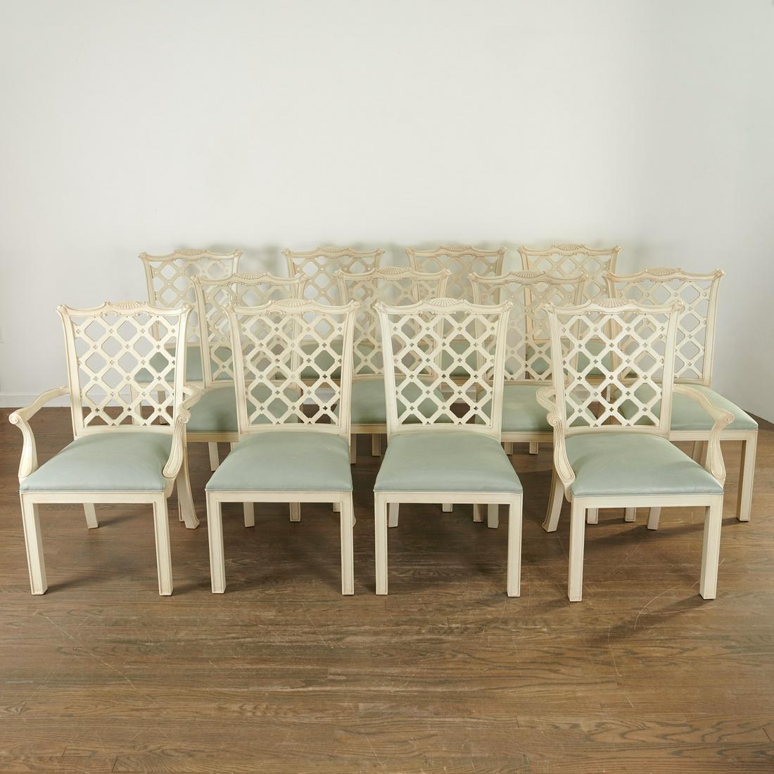 Set (12) Chinese Chippendale style dining chairs (1 of 6)