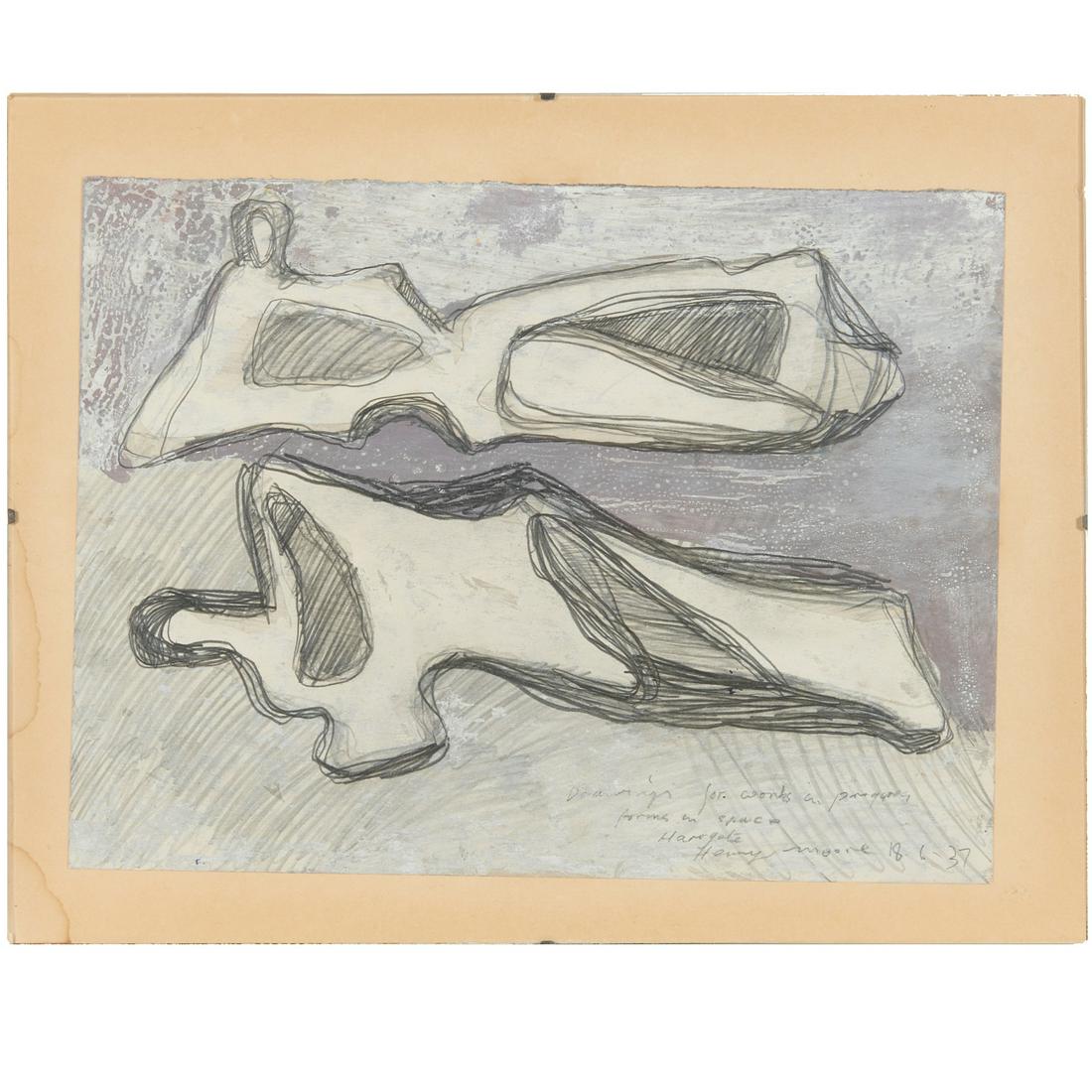 Henry Moore (attrib.), pencil and oil, 1937 (1 of 7)