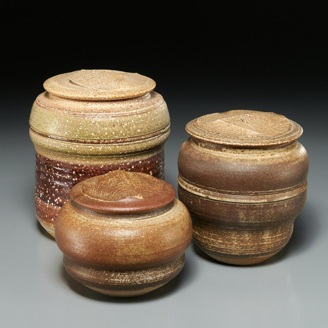 Karen Karnes, (3) lidded vessels (1 of 4)