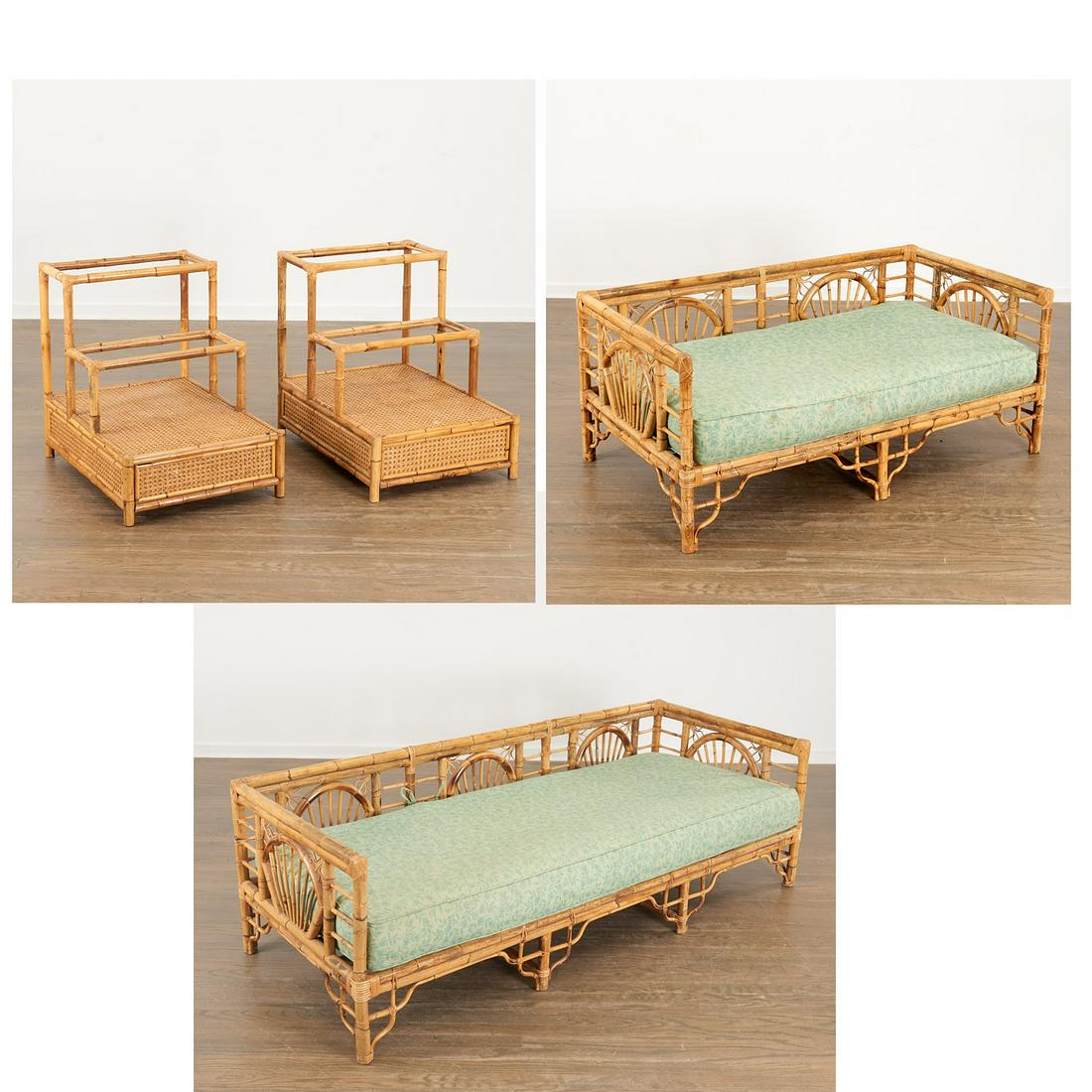 (4) piece Mid Century bamboo seating group (1 of 10)