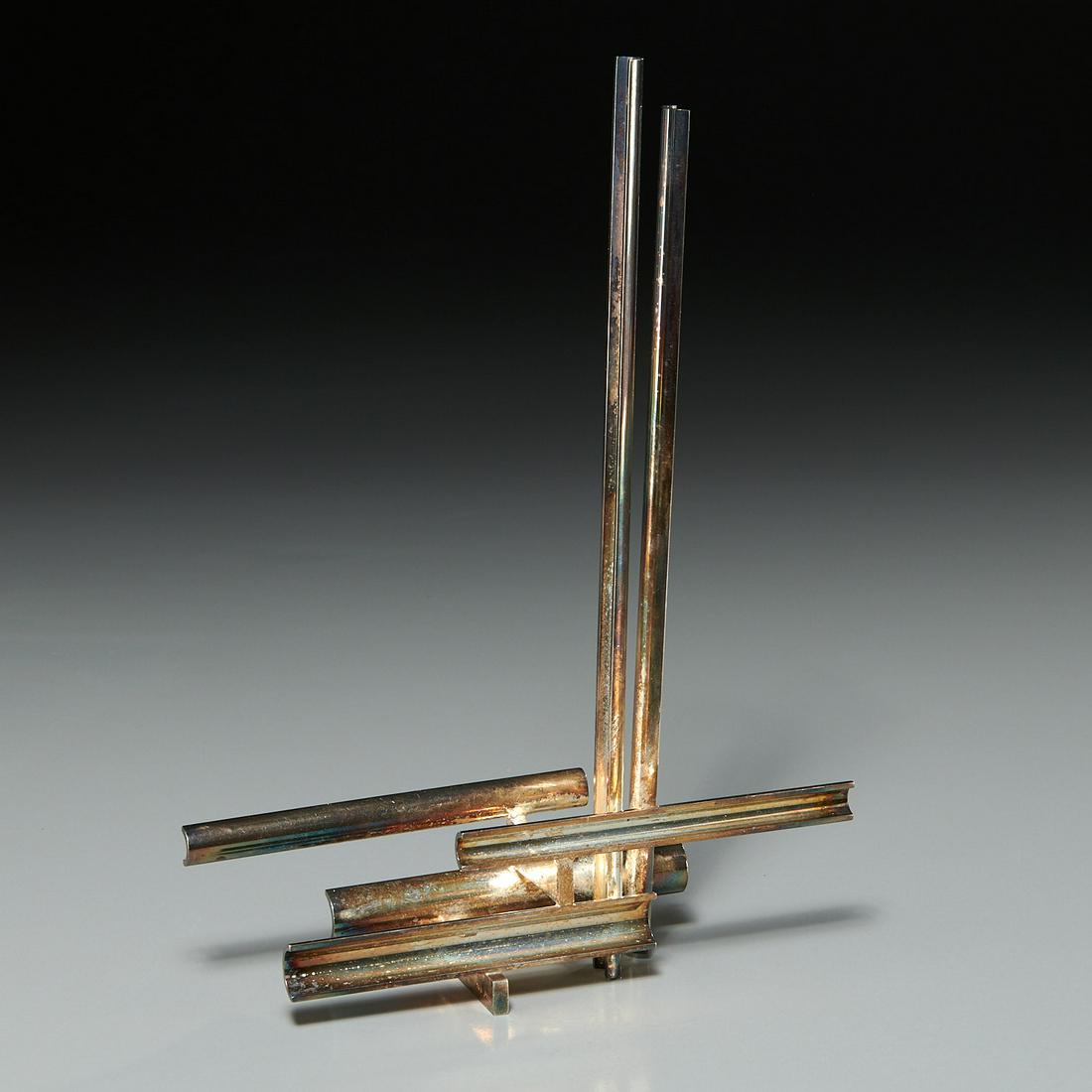 Francesco Marino di Teana, sculpture, 1969: Francesco Marino di Teana, sculpture, 1969, Francesco Marino di Teana (Italian, 1920-2012), "Structure 2", silver plated brass, stamped artist cipher "MdiT" and numbered 133/150, Editions des Nouvelle