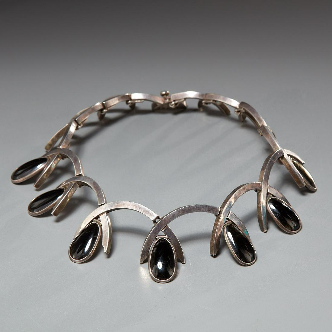 Antonio Pineda, silver and obsidian necklace (1 of 5)