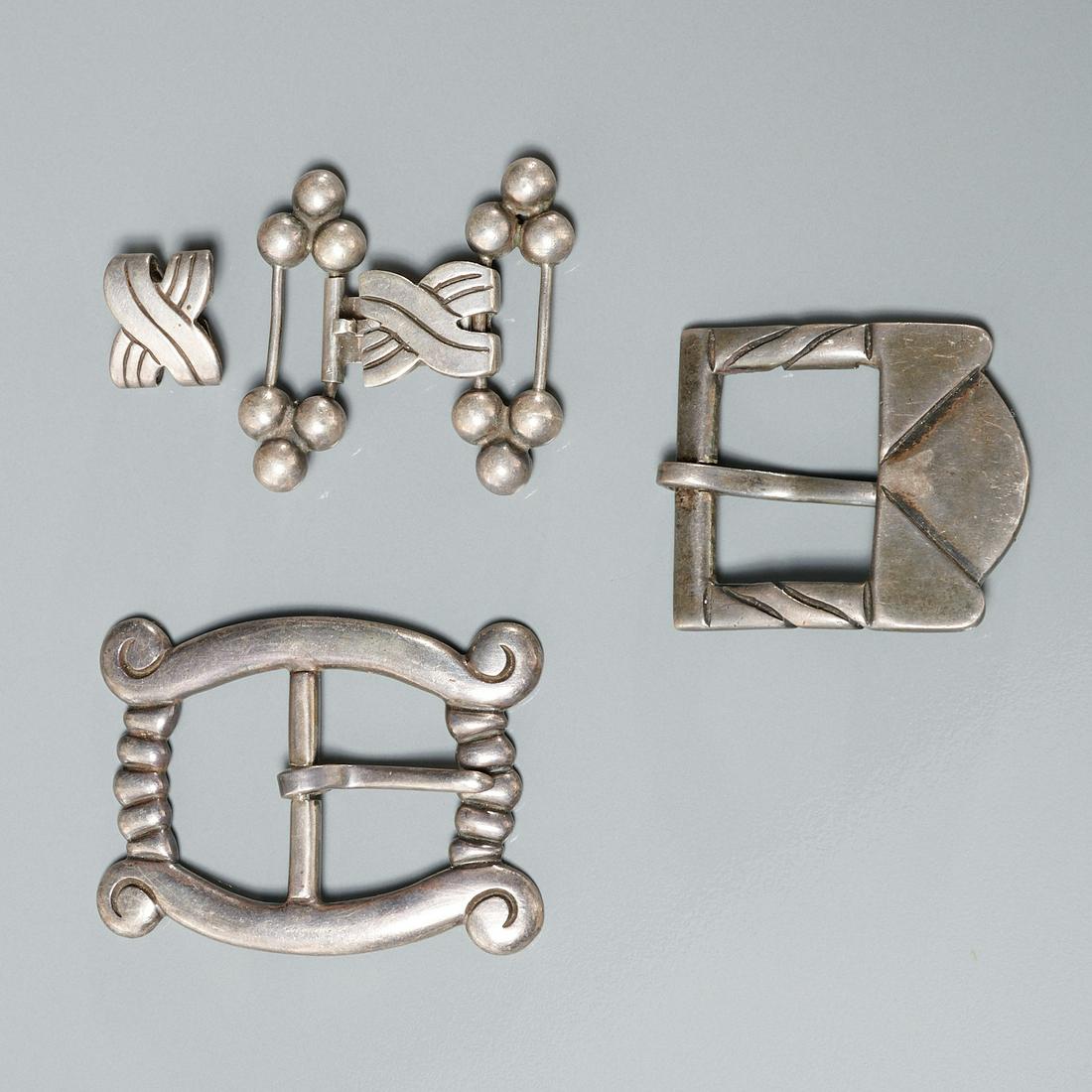 Hector Aguilar, (3) Mexican Modern silver buckles (1 of 5)