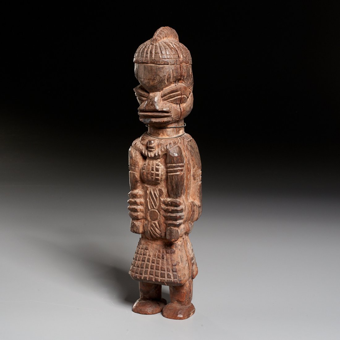 Polynesian tribal carved wood standing figure (1 of 8)