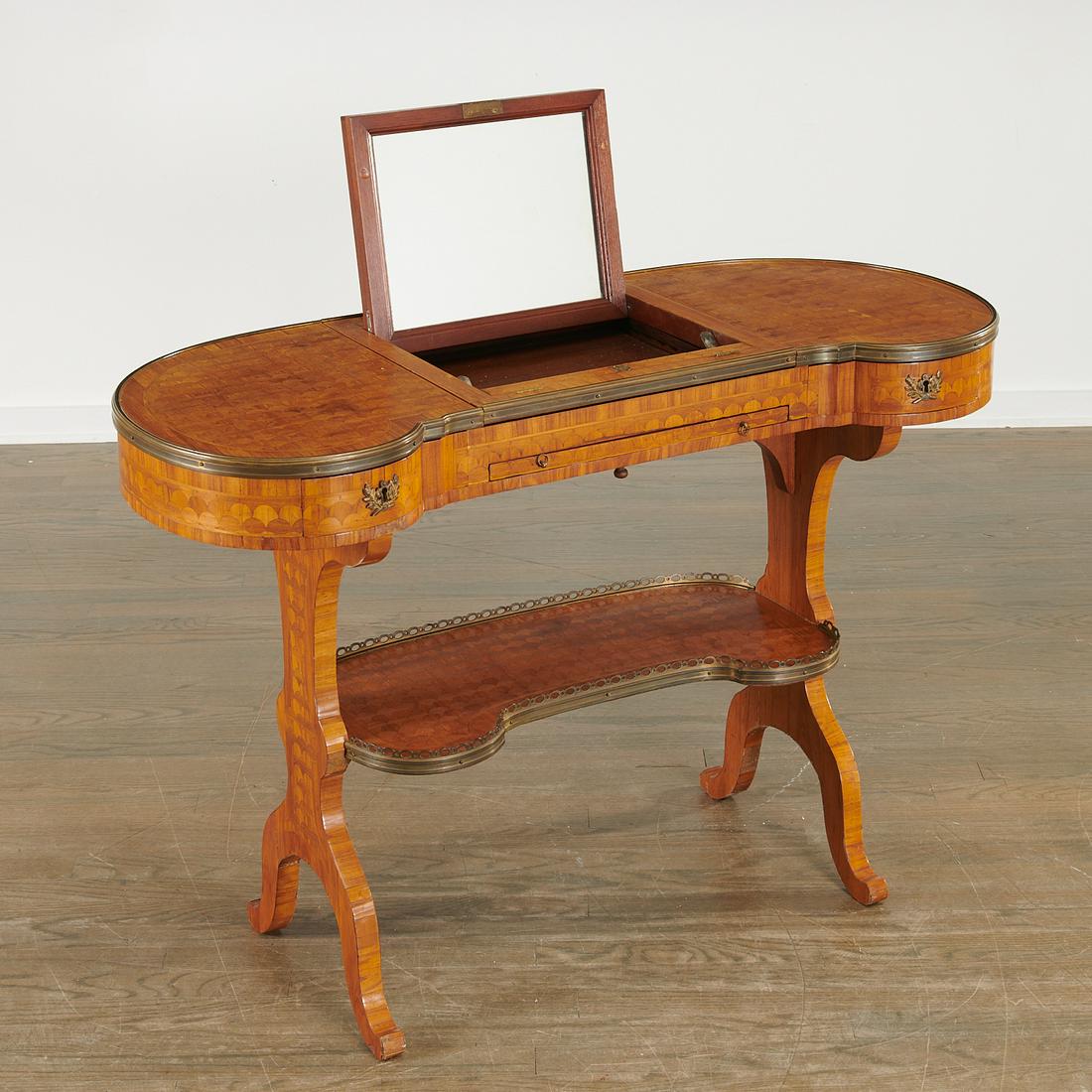 Antique Louis XV style parquetry dressing table (1 of 8)