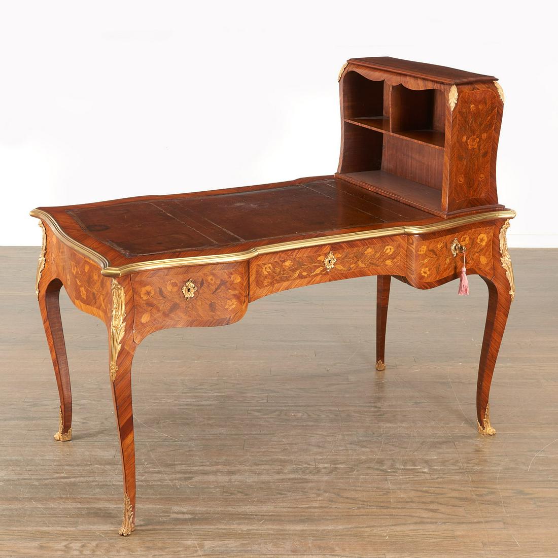 Louis XV style inlaid Bureau a Cartonnier (1 of 8)