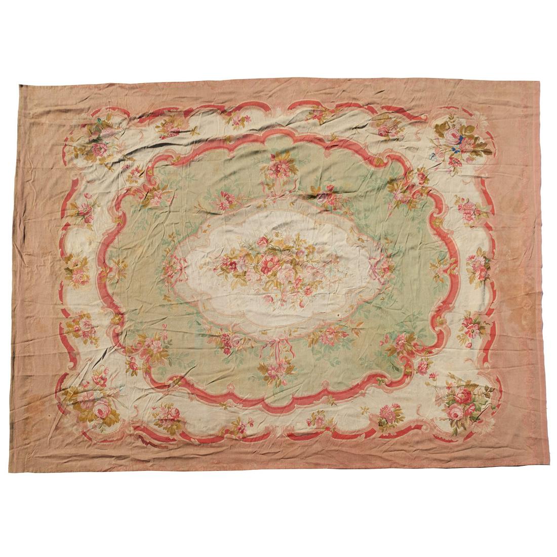 Fine antique room-size Aubusson carpet (1 of 7)