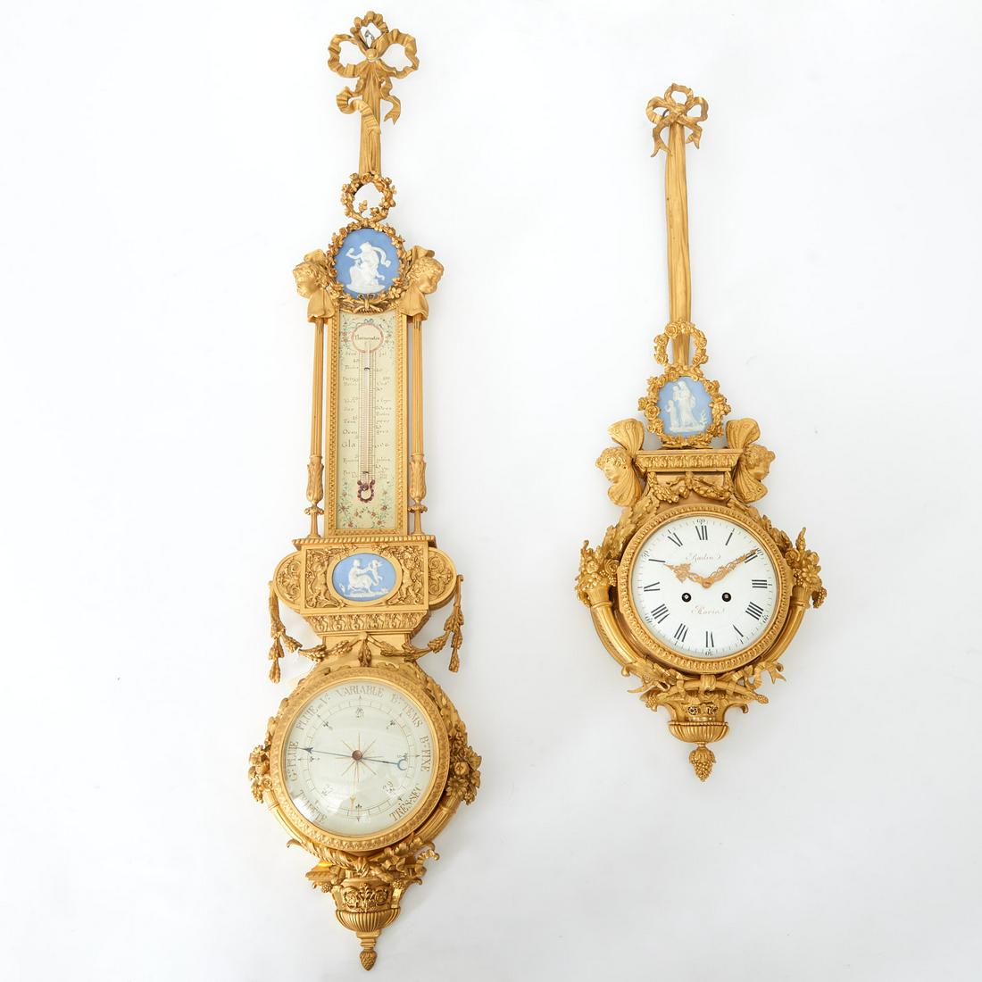 V. Raulin, Paris gilt bronze clock and barometer (1 of 9)