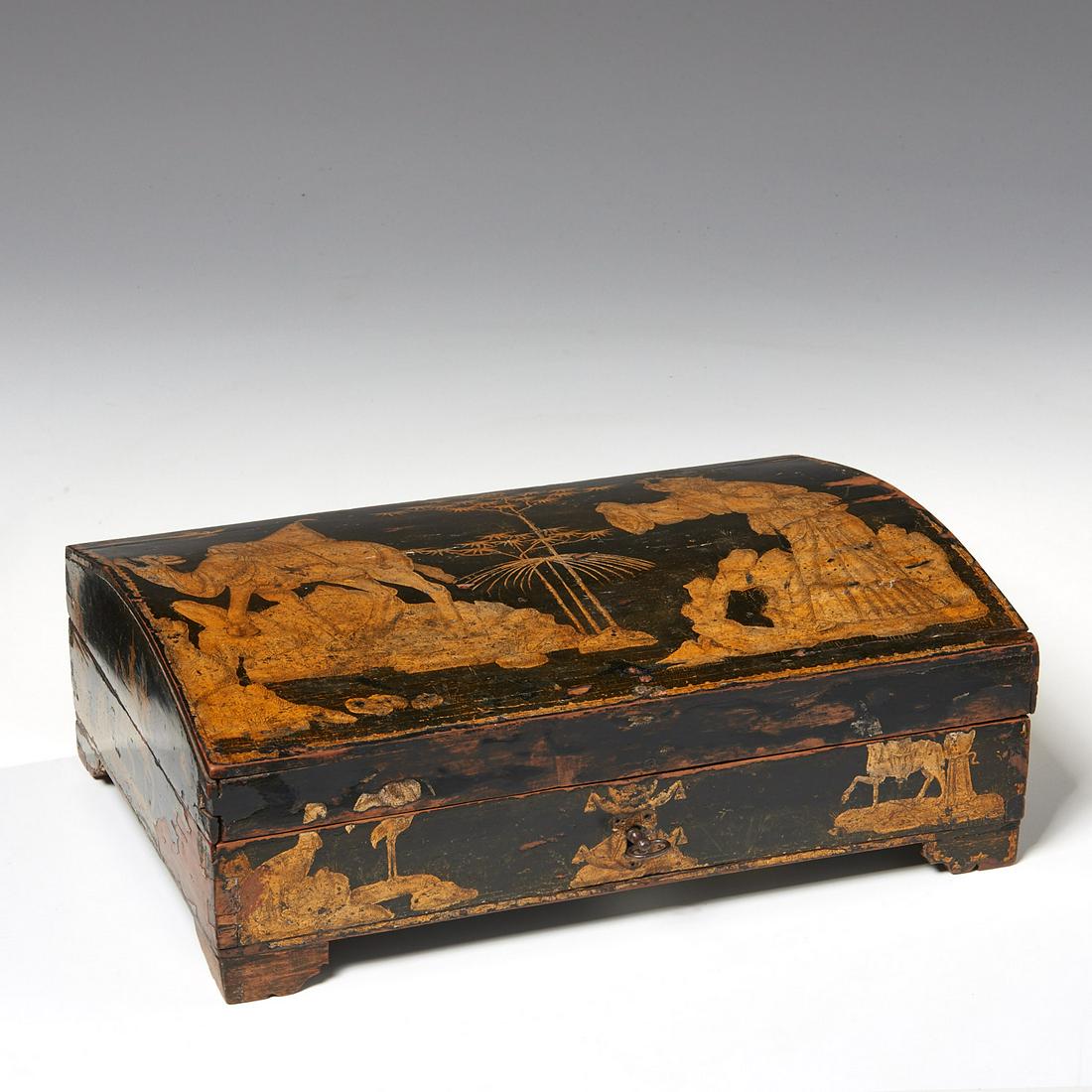 Louis XV black japanned writing box (1 of 10)
