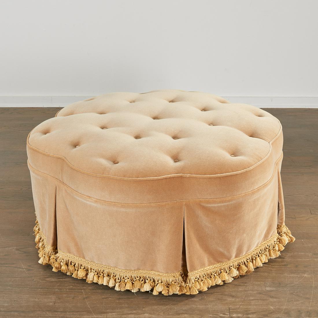 Large Designer tufted mohair pouf (1 of 6)