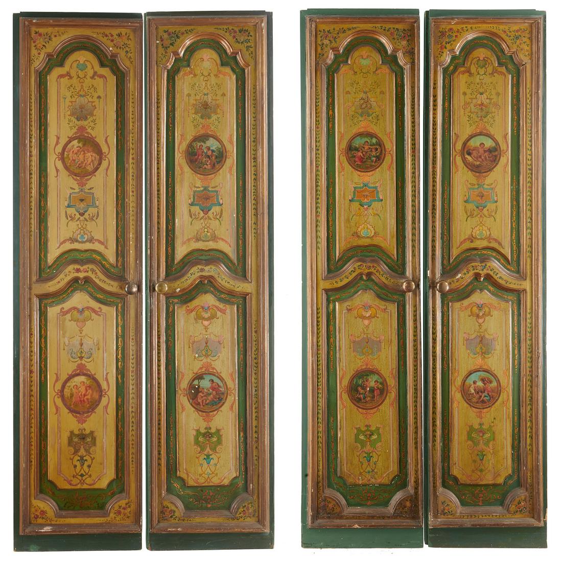 (4) Italian Baroque painted panel doors (1 of 10)