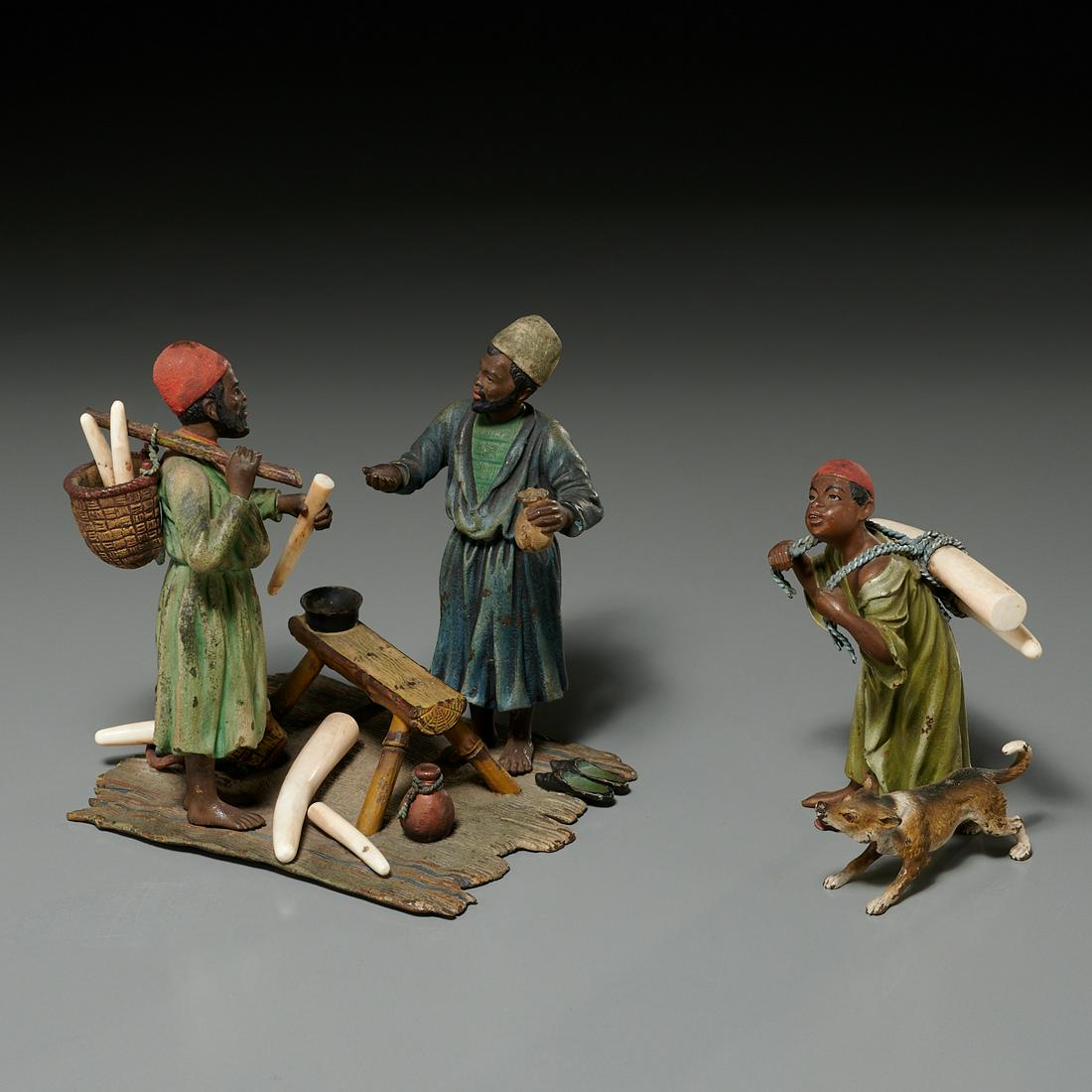 Vienna painted bronze, (2) Merchant groups (1 of 7)