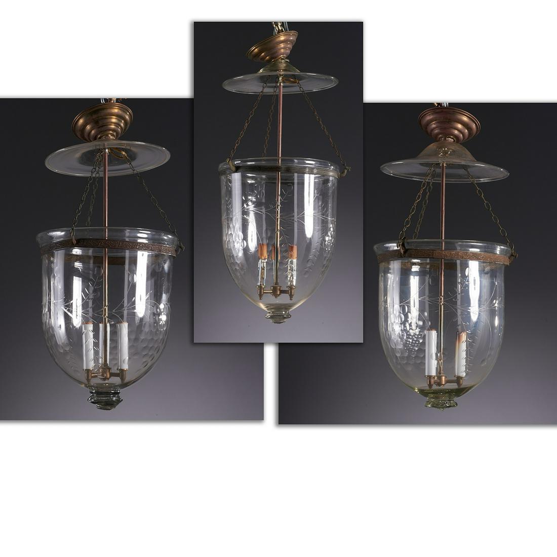 (3) Austrian R. Ditmar hanging bell jar lights (1 of 9)