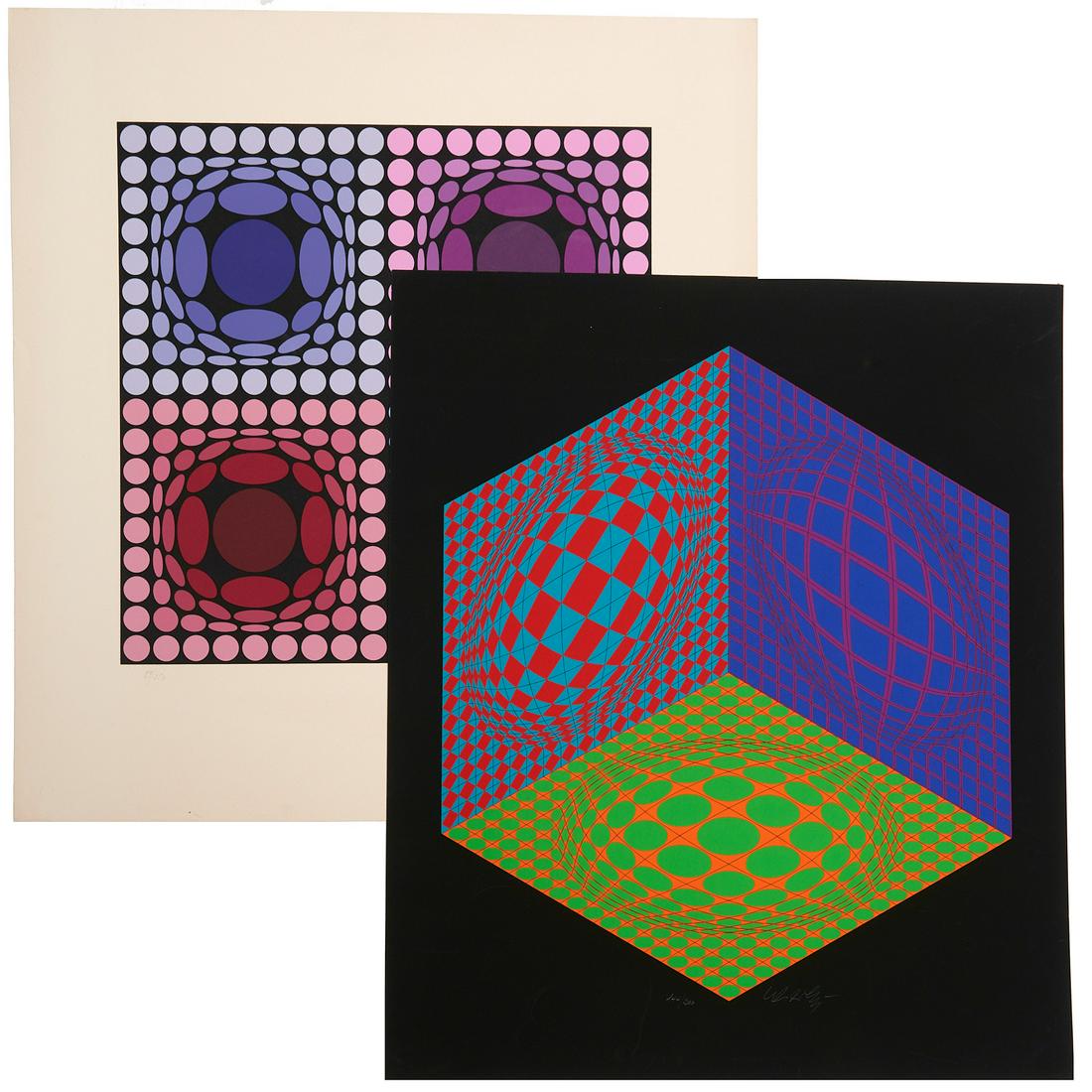 Victor Vasarely, (2) signed serigraphs (1 of 8)