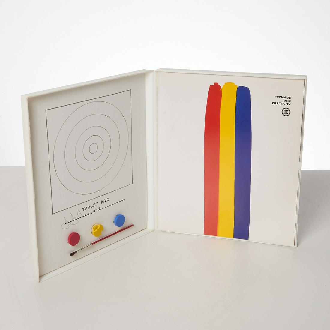 Jasper Johns, Technics and Creativity II: Jasper Johns, Technics and Creativity II, Jasper Johns (American, b. 1936), Technics and Creativity II, Museum of Modern Art catalog with accompanying offset lithograph titled "Target 1970", with facs