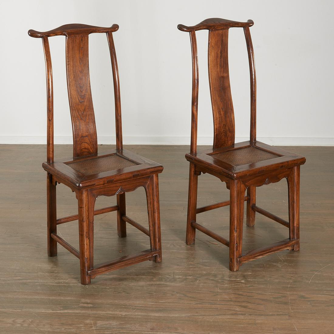 For Auction Pair Antique Chinese Yoke Back Chairs 2323 On Jan