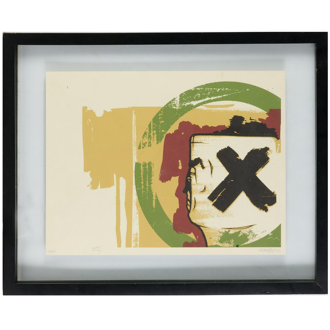 Dave Kinsey, print: Dave Kinsey, print, Dave Kinsey, (American, b.1971), screenprint on paper, signed, dated and numbered along bottom edge, "91/125, '03", 12"h x 15.5"w (sheet), 17"h x 21"w (frame)